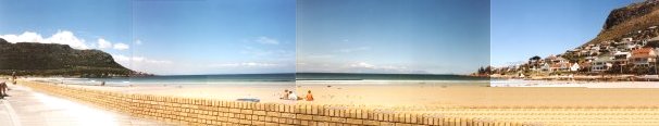 Photograph - A crude panoramic view of Fish Hoek beach.